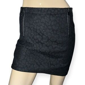 Comptoir Des Cotonniers Size 36 4 Black Jacquard Zipper Pocket Front Mini Skirt